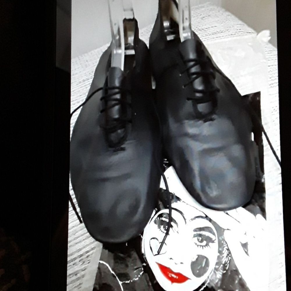 Womens Jazz Dance Shoes Lace up Leather Black 8.5